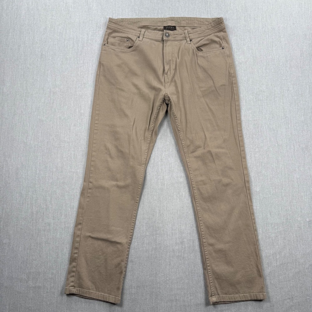 Jachs New York Mens Taupe Stretch Cotton Chino Pants K029-128-Q10 Size 34x30